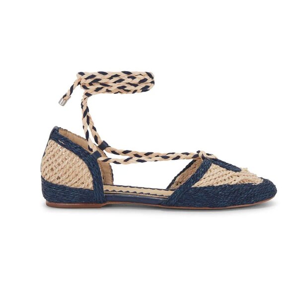 Schutz Jessel Flat Espadrille Sandals in Perla Nautico Blue NIB – Size 8 - Picture 1 of 10